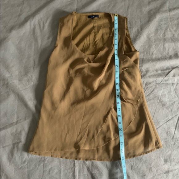 GAP Blouse ruffles sleeveless beige yellow Size XS - Picture 6 of 8